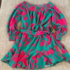 Jealous Tomato Green and Pink Smocked Jumper